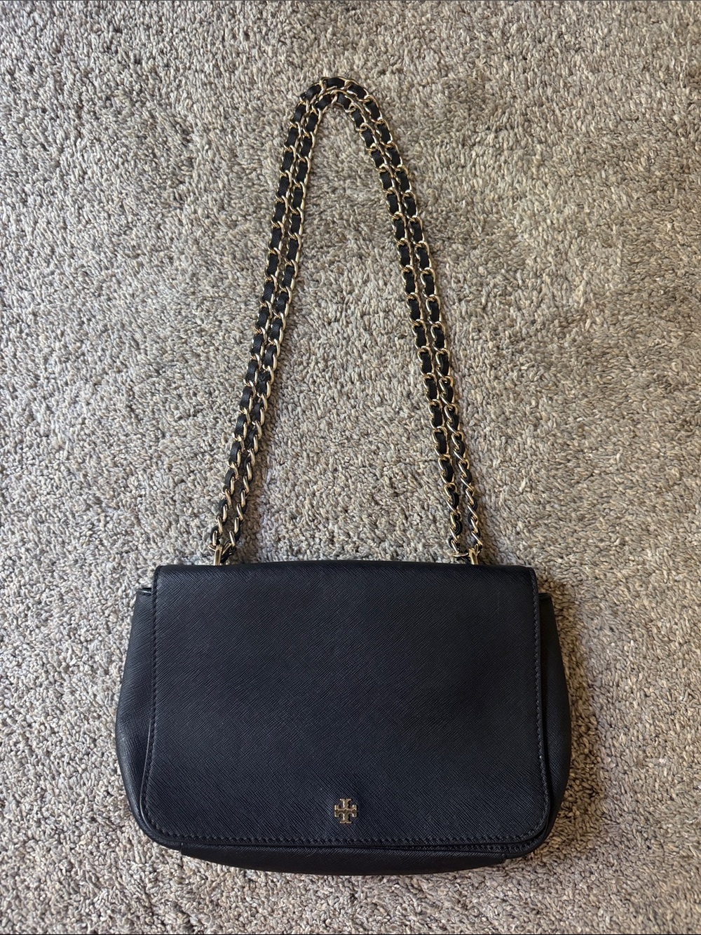 Tory Burch Women's Emerson Adjustable Leather Shoulder Bag black